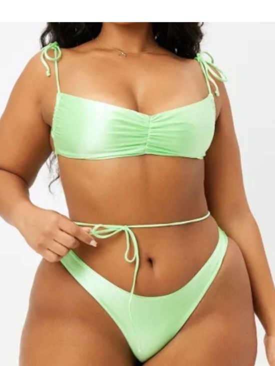 Frankie's Bikinis Other - Frankies Bikinis Naomi Osaka Foxy Satin Bikini Bottoms Honeydew Green Cheeky XL
